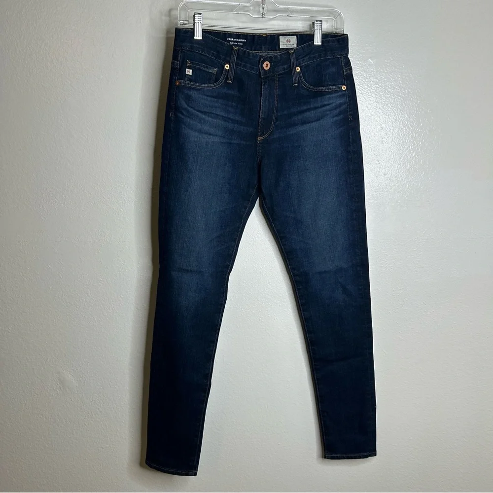 NWT AG The Farrah High Rise Dark Wash Skinny Jean Size 27